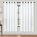 KOUFALL Room Darkening Curtains 63 Inches Long x 72w, Semi Blackout White by KOUFALL