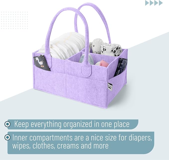 Mr. Pen- Baby Diaper Caddy Organizer, lavender dream | Nursery Storage Bin and - Image 4