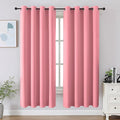 CUCRAF Pink Blackout Curtains 63 inch Length 2 Panels Set, Room Darkening Drapes by CUCRAF