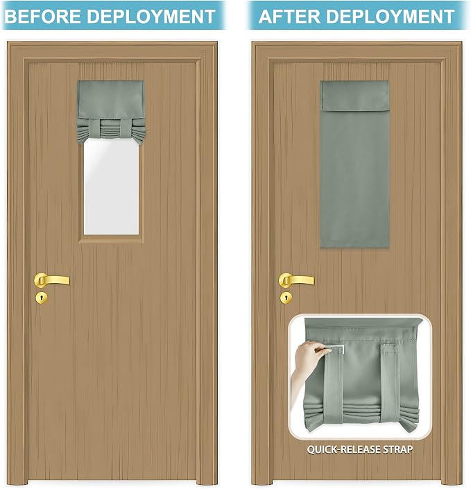 RYB HOME Classroom Door Window Cover Lockdown Shades Blackout, No Drill | - Image 5