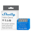 Shelly 1 Mini Gen4 | Wi-Fi, Zigbee & Matter Smart Relay Switch with Dry Contacts, 1-Channel 8A | Home Automation | Alexa, SmartThings, Google Home, Apple HomeKit Compatible | Garage Door Opener