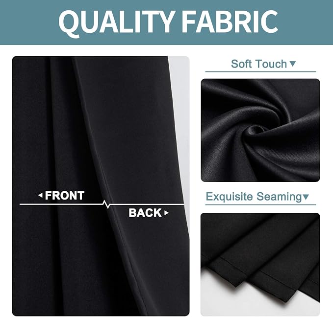 ChrisDowa Blackout Curtains for Bedroom 63 Inch Length Door Drapes, for Living - Image 3
