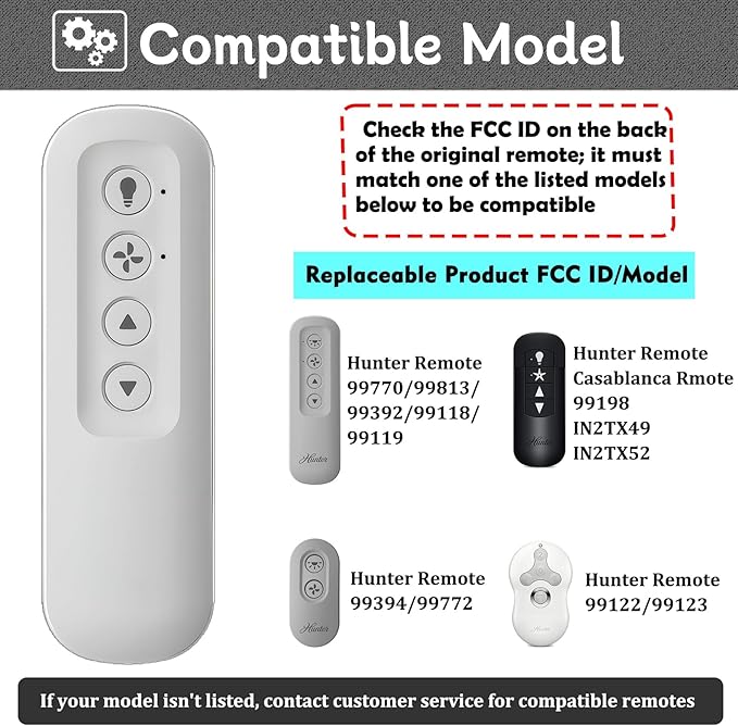 99813 Ceiling Fan Remote Control for Hunter Fan Remote Replacement 3-Speed and Light Dimmer with Wall Bracket,Replace Hunter 99770 99392 99118 99123 99188