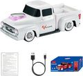 WSTER WS-538 Retro Pickup Truck Bluetooth Replica Speaker – Portable Wireless Car Model Speaker with FM, TWS, LED Party Lights, USB/TF Playback, Built-in Microphone, Type-C, Surprise Gift(White)