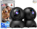 YYSY 2K 2.4G&5G Indoor Security Camera, 2 Packs Pet/Dog/Baby Security Camera with Phone App, 360° Pan-Tilt WiFi Cameras for Home Security, 2-Way Audio, Night Vision, Auto-Tracking, Privacy Mode
