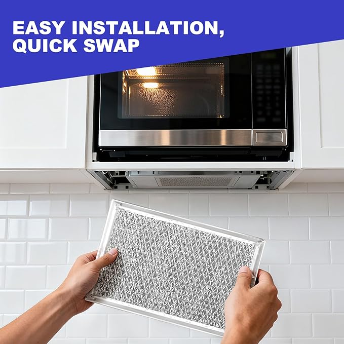 [2 Pack] OEM Microwave Filter Replacement 7.64" x 5.12" Fit for WB06X10309 WB06X10359, Microwave Vent Filter, Microwave Grease Filter, Filters Kitchen Oven Air Over the Range Vent Fan