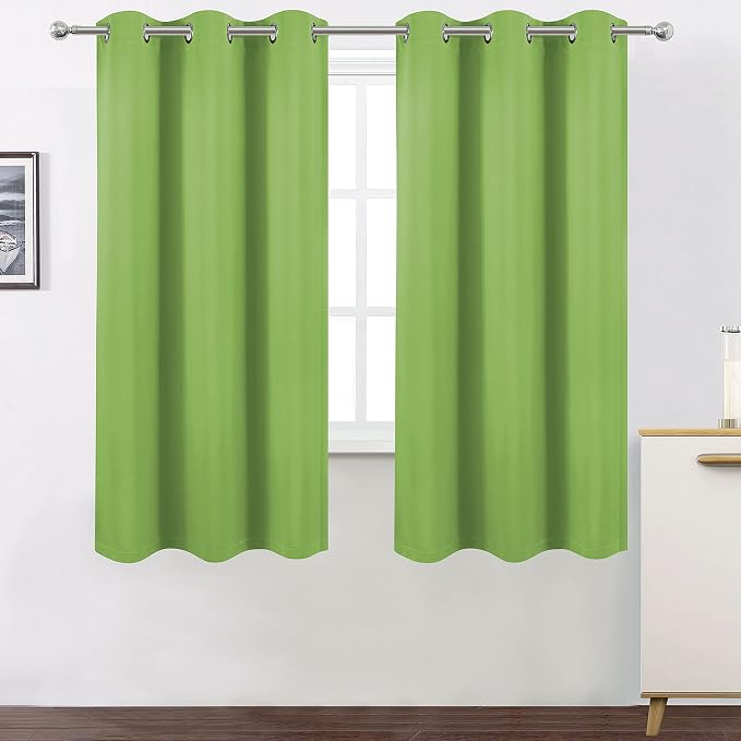 100% Blackout Curtains 40 x 63 Inch/Light Green Curtains 2 Panels - Image 2