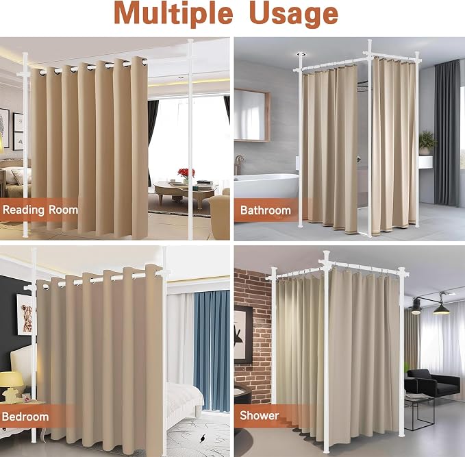 Room Divider for Room Separation, 4-10ft 28-140inch Adjustable Temporary - Image 8