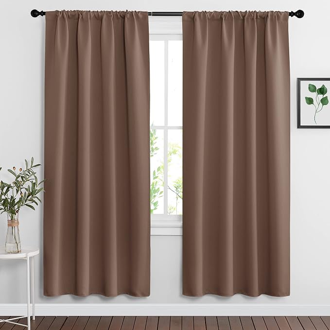 RYB HOME Blackout Curtains for Bedroom Living Room Nursery 63 inches Long | by RYBHOME