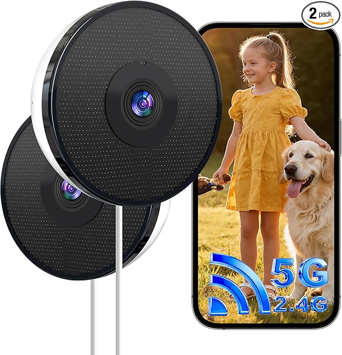 Noaheye Window Camera No-Drill 2K Ultra HD Window Security Camera with 5G/2.4G WiFi, Enhanced Night Vision, AI Human Detection, Easy Glass Mount for Apartment, Condo, and Home Outdoor View