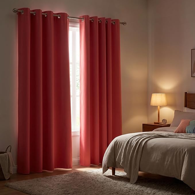 Diraysid Coral Grommet Blackout Curtains - Image 3