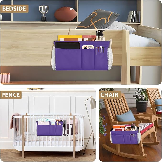 DOMIKING Dark Purple Bedside Caddy - Image 8