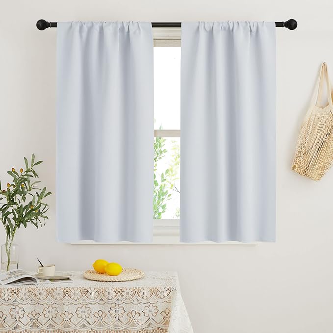 RYB HOME French Door Window Curtain Coverings, Rod Pocket | Thermal Insulated by RYBHOME