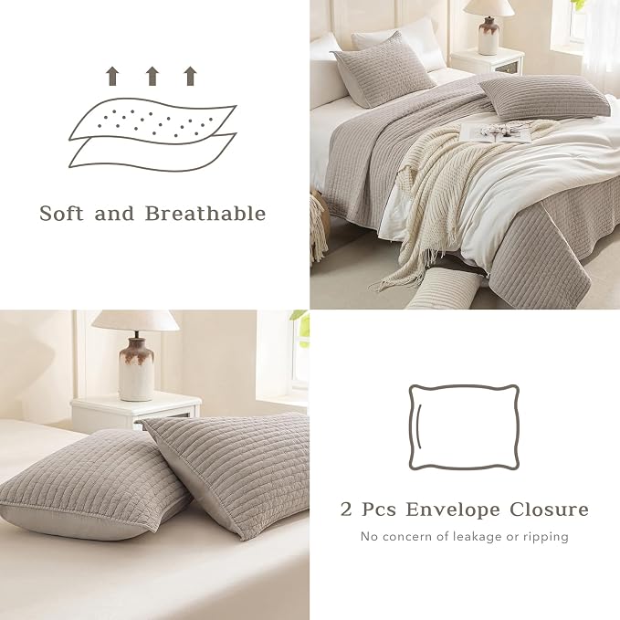 CozyTide Oversized Queen Quilt 102"x118", Stone-Washed Cotton Lightweight - Image 5