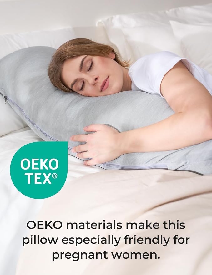 Momcozy J Shaped Pregnancy Pillow, Maternity Body Pillow - Image 6