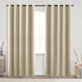 KOUFALL Beige Black Out Curtains 84 Inches Long, 72 Wide 70-80% Blackout by KOUFALL