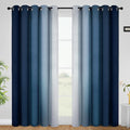 COSVIYA Curtains & Drapes Grommet Ombre Dark Blue Curtains W62 x L84 Inch | by COSVIYA