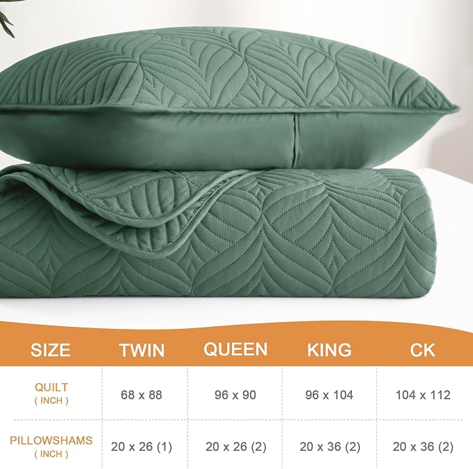 Whale Flotilla Soft Cal King Quilt Bedding Set, Lightweight Bedspreads | Olive - Image 4