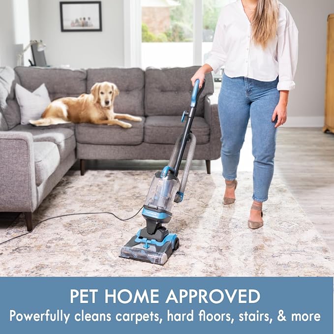 Kenmore DU1040 Featherlite Bagless Upright Vacuum Lightweight Cleaner with 4 Height Adjustment, Swivel Steering Design, 2 Cleaning Tools for Carpet and Hard Floor, Blue