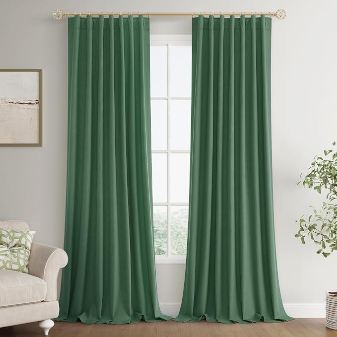 Joywell 100% Blackout Extra Long Linen Curtains 120 Inch Long by Joywell