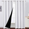 100% Blackout Curtains 52 x 84 Inches Long Thermal Insulated White Curtains by Lemomo