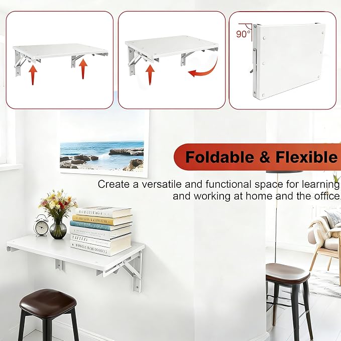 Folding Shelf Wall Mounted, 16.5inches Floating Desk - Image 5