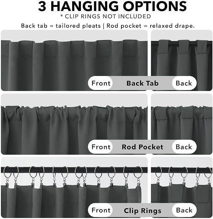 Deconovo Blackout Curtains for Bedroom, Living Room Curtains 95 Inches Long | - Image 2
