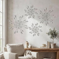 ZEXUIRU 4 Set Silver Starburst Wall Art by ZEXUIRU
