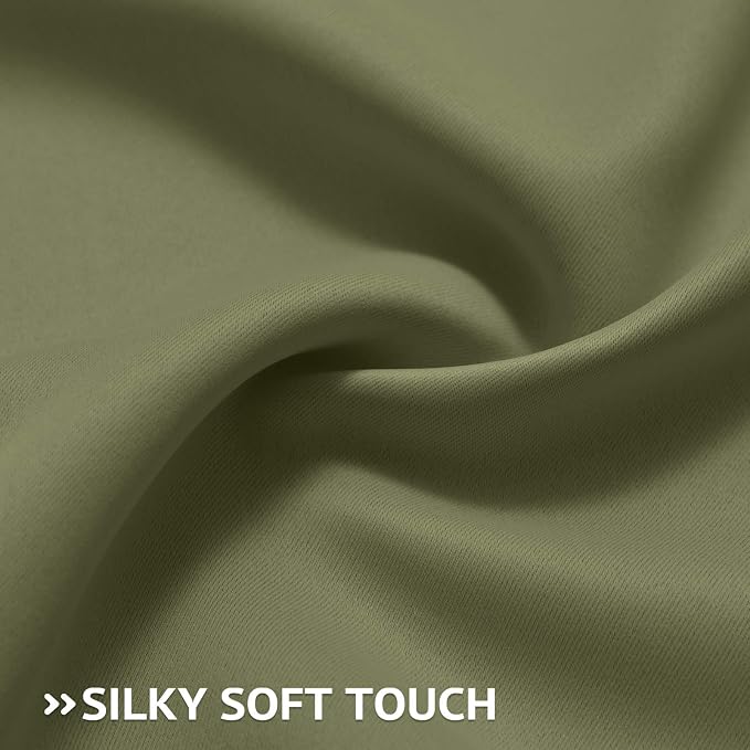 COSVIYA Grommet Room Darkening Sage Curtains 84 inch Long - Image 6