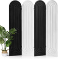 4 Panel Arched Room Divider Screen Folding Privacy Screen, Mix | Paulownia Wood by AsNefeli