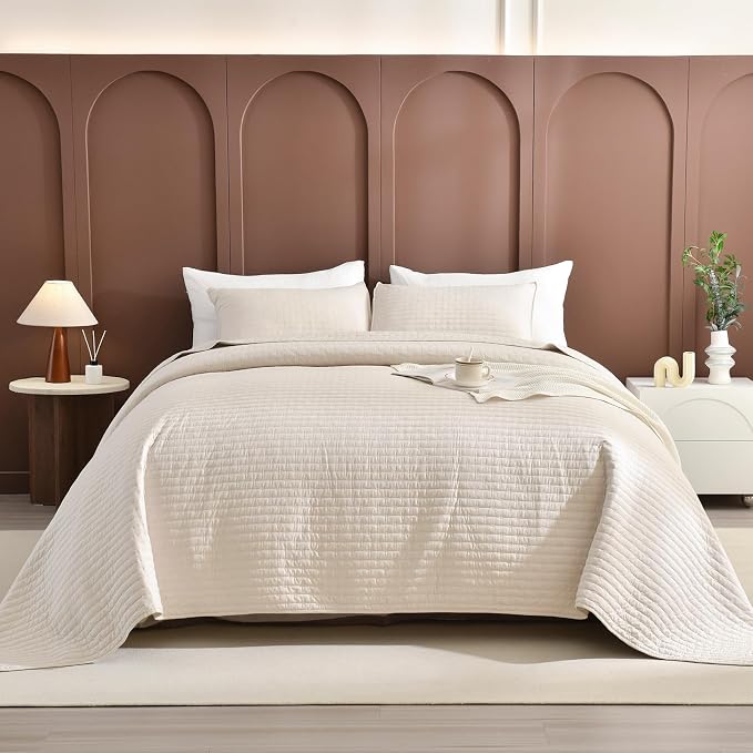 Lady Ann Wheat Cal King Bedspreads Set, 3 Piece King Size Quilt Set - Image 8
