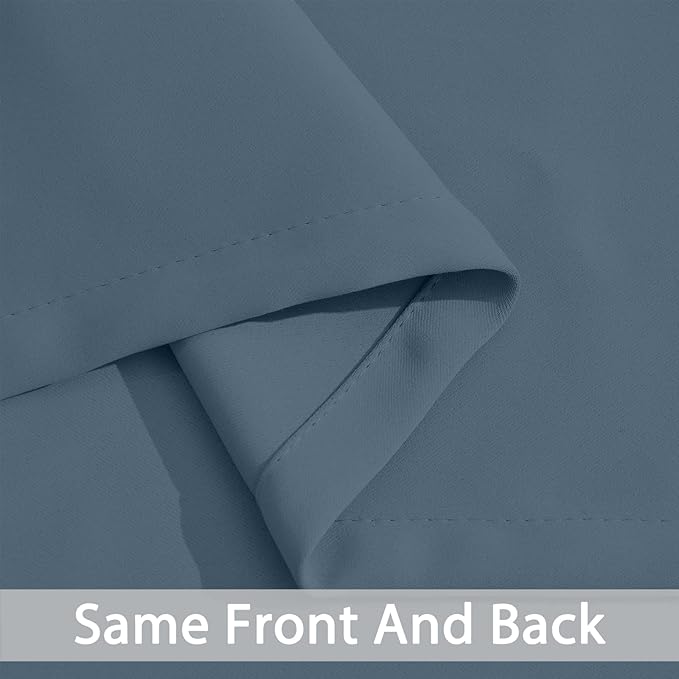 Yakamok Blackout Curtains 38x90 inch Stone Blue Thermal Drapes-Bedroom | 2 - Image 5