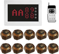 Restaurant Pager System Wireless Calling System with 1 Number Display and 10 Waterproof Call Buttons for Restaurant Bar Cafe Customer Service