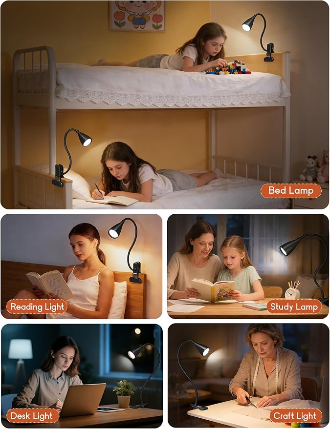 Reading Light for Book in Bed, Clip on Light Reading Lamp - Image 7