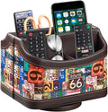 PU Leather 360° Rotatable Remote Control Holder, Nightstand TV Remote Caddy | by PUSU
