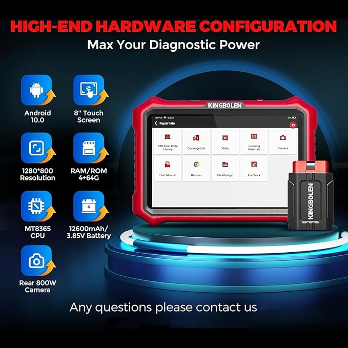 KINGBOLEN K8 Pro OBD2 Scanner Bluetooth 2026 Bidirectional Scan Tool with Lifetime No Subscription Update 8'' All System Diagnostic Tool, ECU Code, 34+ Reset, CANFD&DOIP, V.A.G Guide, FCA AutoAuth
