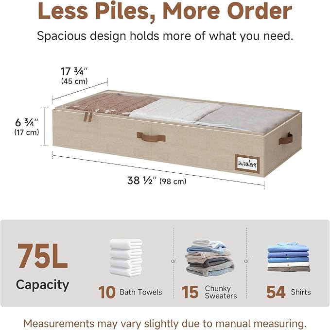 StorageWorks 7 Inch Low Profile Under Bed Storage Containers - Image 2