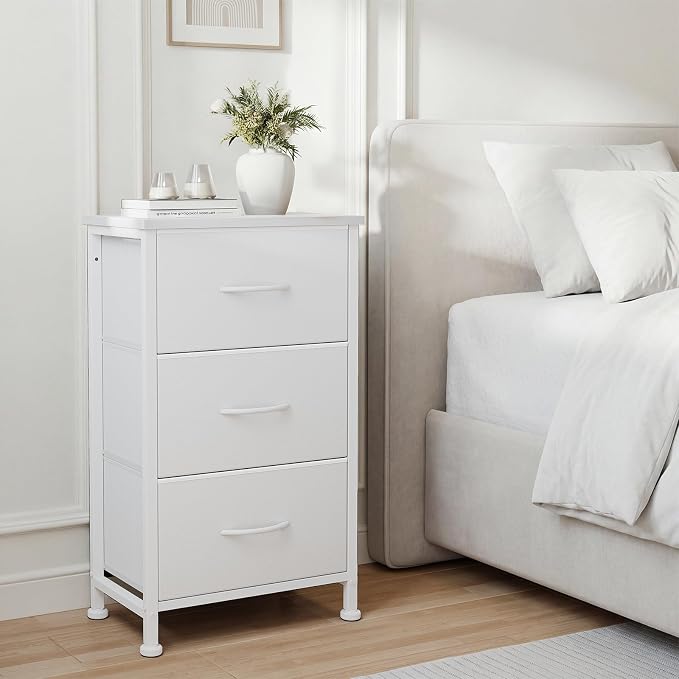 DUMOS 3 Drawer Nightstand for Bedroom, Small Night Stand Chest of Drawers | - Image 2