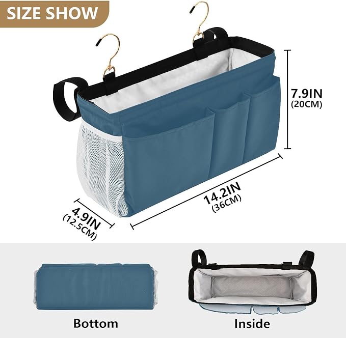 DOMIKING Caribbean Blue Bedside Caddy - Image 4