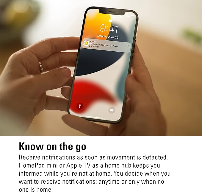 Eve Motion (Previous Version) - Smart Motion Sensor with Light Sensor, IPX3 Water Resistance, Automatic Activation of Lights and Devices, Thread