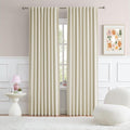 Back Tab Curtains 96 Inches Long Cream Beige by DUALIFE