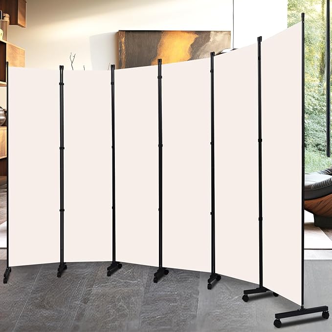 Room Divider 6 Panel-132''Wide Folding Privacy Screen, Large Partition Wall | by HOMSCREENER