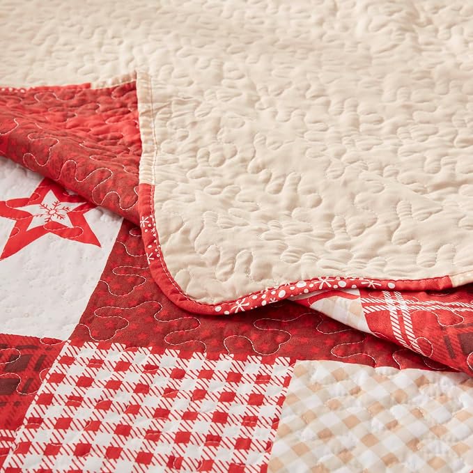 Christmas Quilt Set 3-Piece King Size Bedspread Coverlet 98''x106'' Lightweight - Image 8