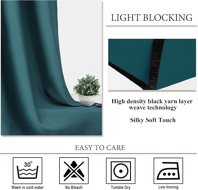 Diraysid Sea Teal Grommet Blackout Curtains - Image 3