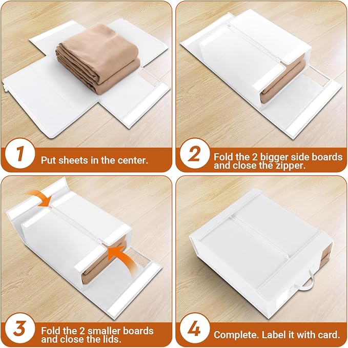 StorageTastic 2 Pack Bed Sheet Closet Organizers and Storage, Sturdy Foldable - Image 4