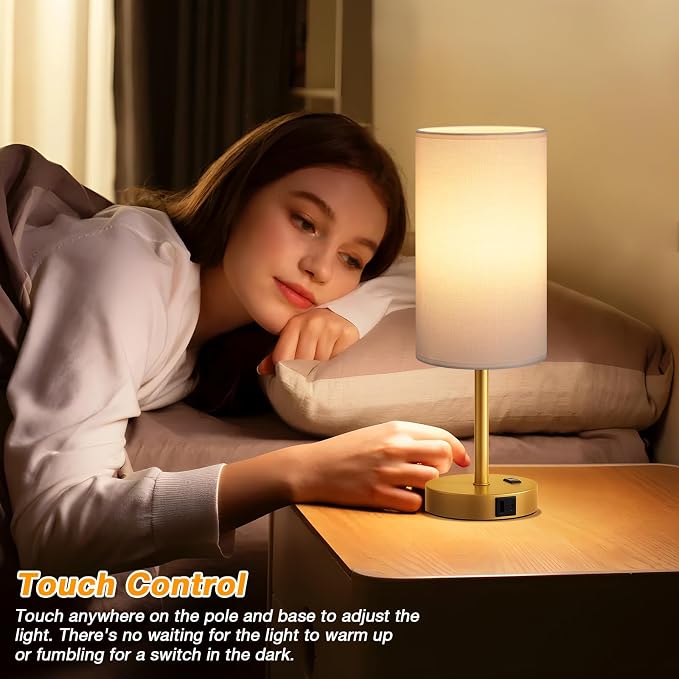 Dicoool 17.4" Bedside Lamp for Bedroom - Image 4