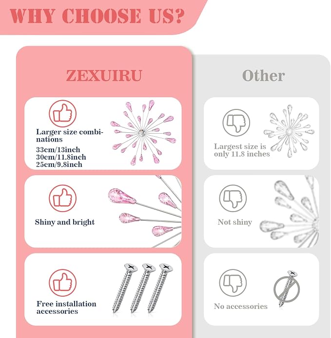 ZEXUIRU 4 Set Silver Starburst Wall Art - Image 7
