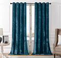 SMILETIME Tranquil Blue Crushed Velvet Curtains 52x108 inch Luxurious Thermal Insulated Soundproof Drapes for Living Room Bedroom Office Soft and Durable Light-Filtering Window Treatments, 2 Panels