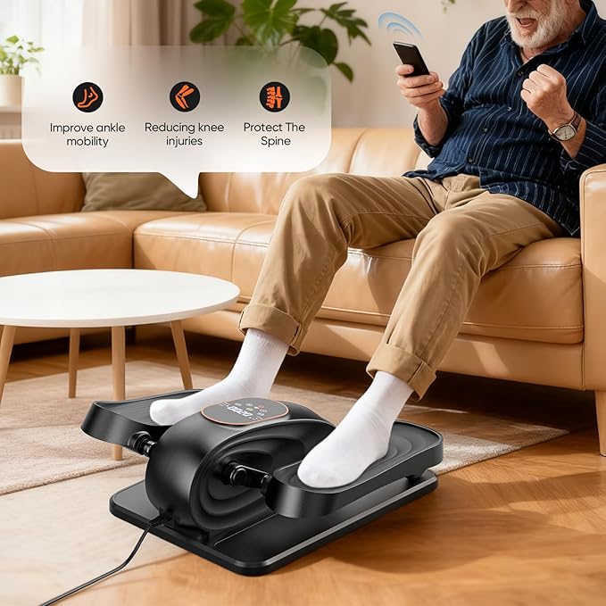 2025 New Under Desk Elliptical Machine,Portable Seated Pedal Exercise Machine for Seniors, 12 Adjustable Speed Elipse Leg Exerciser with Remote Control,Quiet Foot Exercise Machine for Home Office