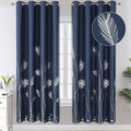 Navy Blue and Silver Blackout Curtains by ESTELARTEXTILER